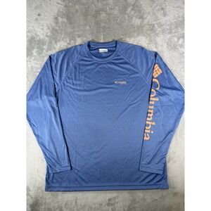 Columbia PFG Terminal Tackle Shirt Men's XL Blue Long Sleeve Fishing Performance